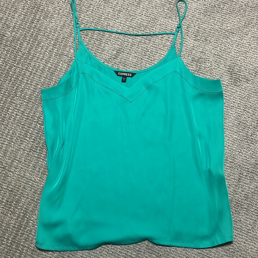 Express Adjustable Spaghetti Strap Flowy V Neck B… - image 2